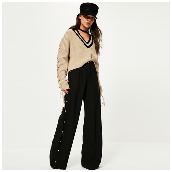 ‼️PRICE FIRM LAST CALL Lace Up Sleeve Sweater - Picture 3 of 5