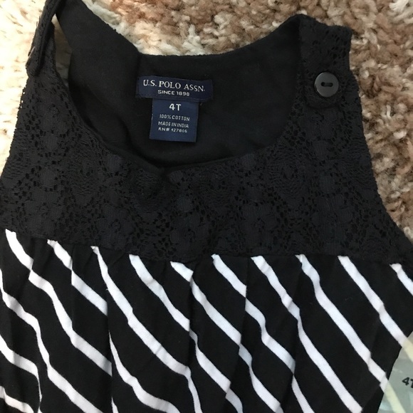 BNWT US POLO BLACK N WHITE STRIPE LACE ROMPER ☀️🖤 - Picture 2 of 3