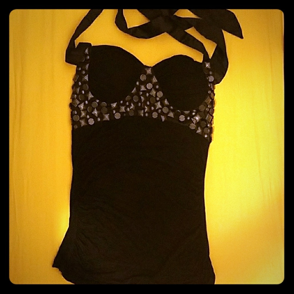 Embellished halter top!