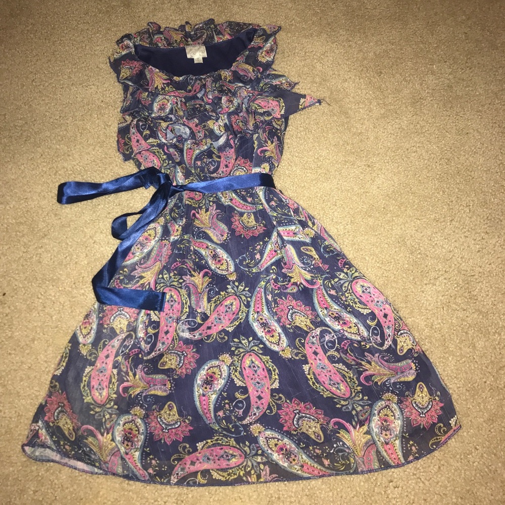 Kids blue with patterns dress ‼️no trades‼️