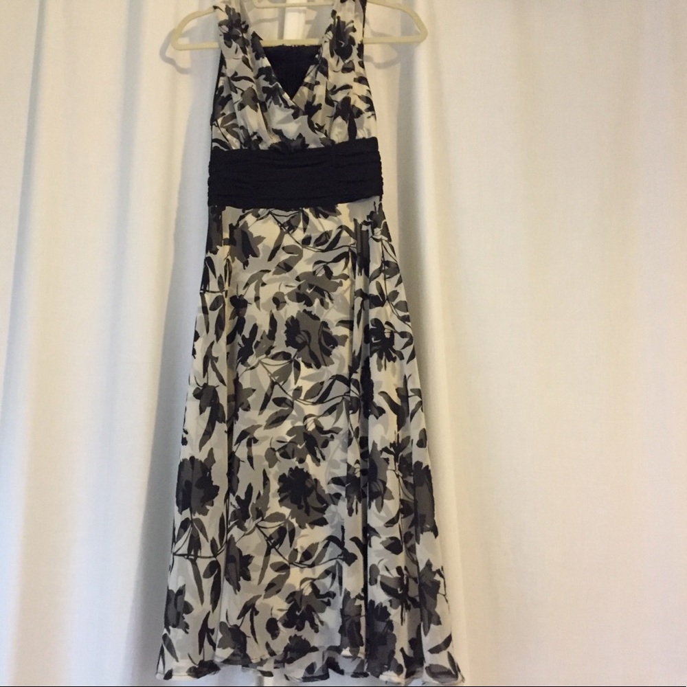 Black and cream flora dress