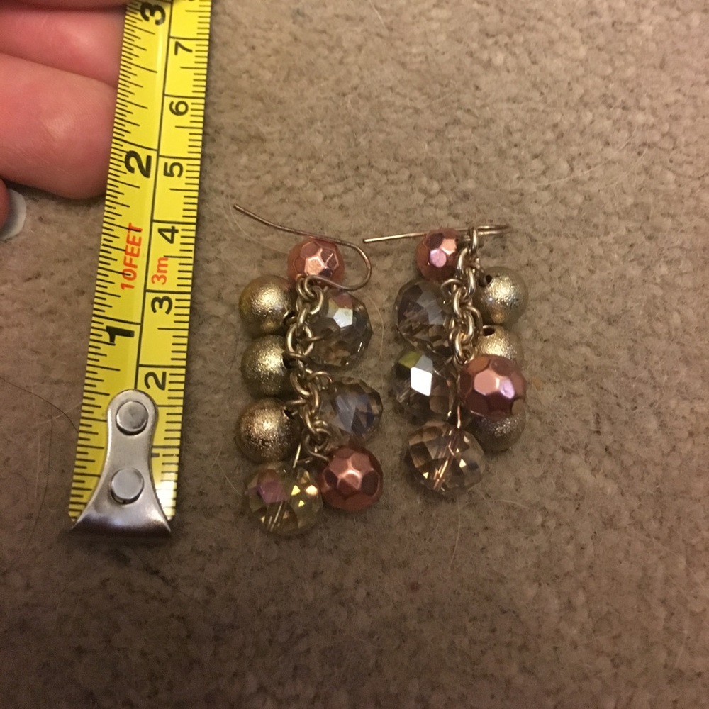 Lane Bryant Gold Beaded Dangle Earrings