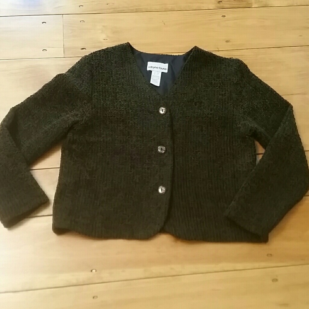 Robyne Faune  black and dark green blazer