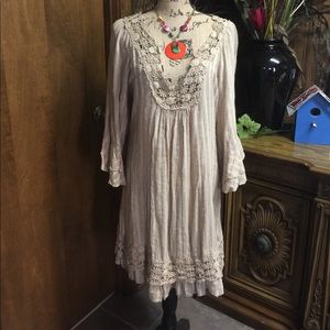 Sheer boutique dress or swim cover beige
