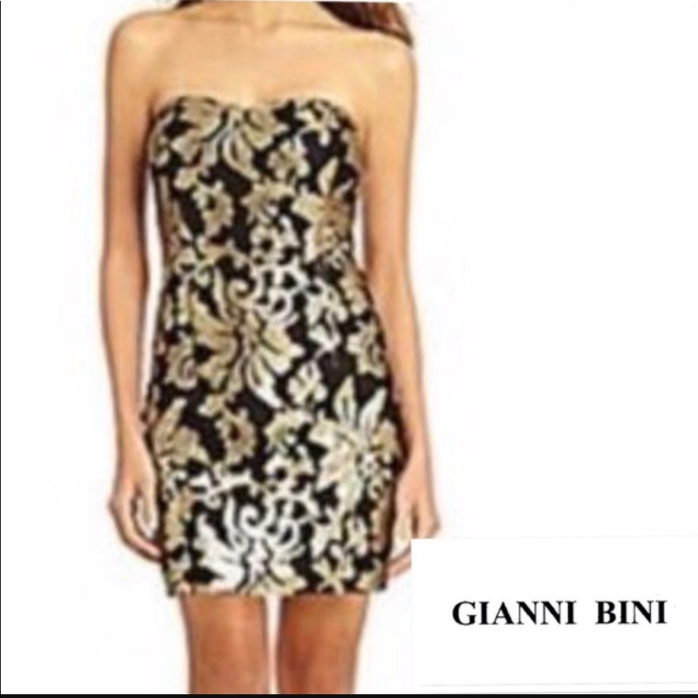 Black and gold cocktail dress