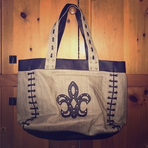 Steve Madden Fleur De Li Leather Tote