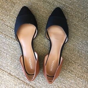 Merona black & tan flats size 7.5. Worn twice