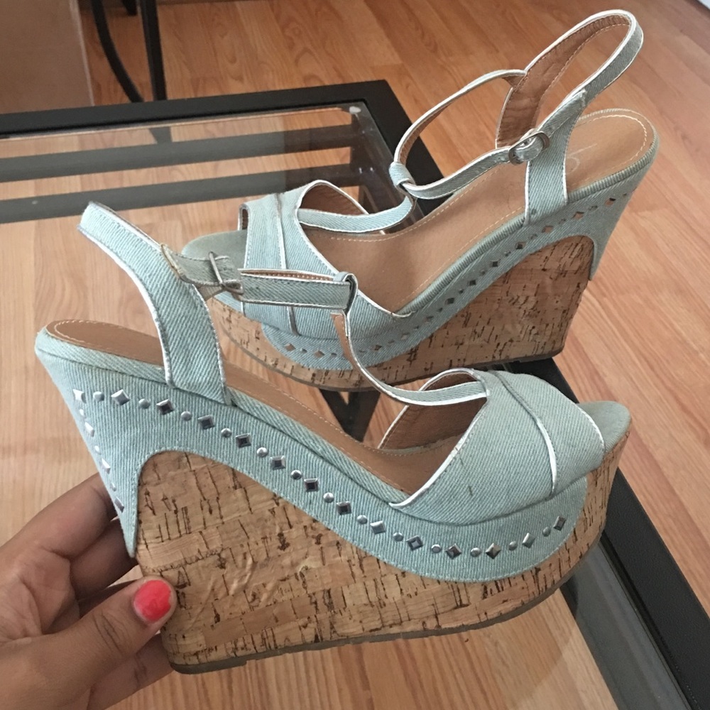 Jean wedges