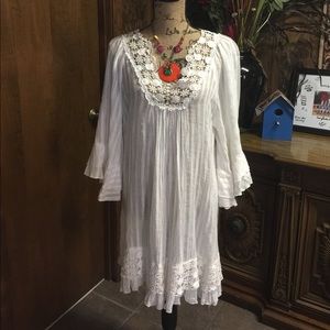 Monoreno sheer dress in white