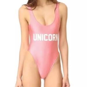 Pink unicorn barbie Swimsuit bodysuit one piece🦄