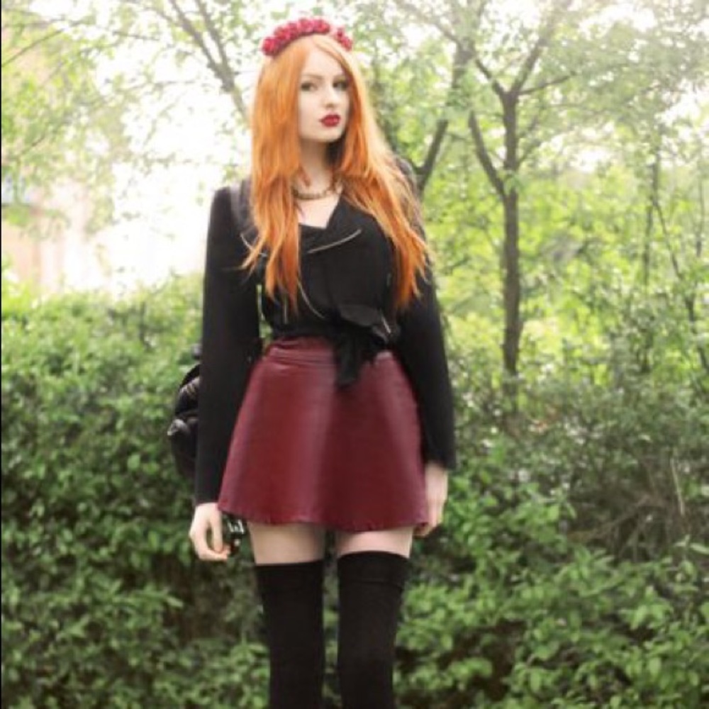 Leather mini skirt