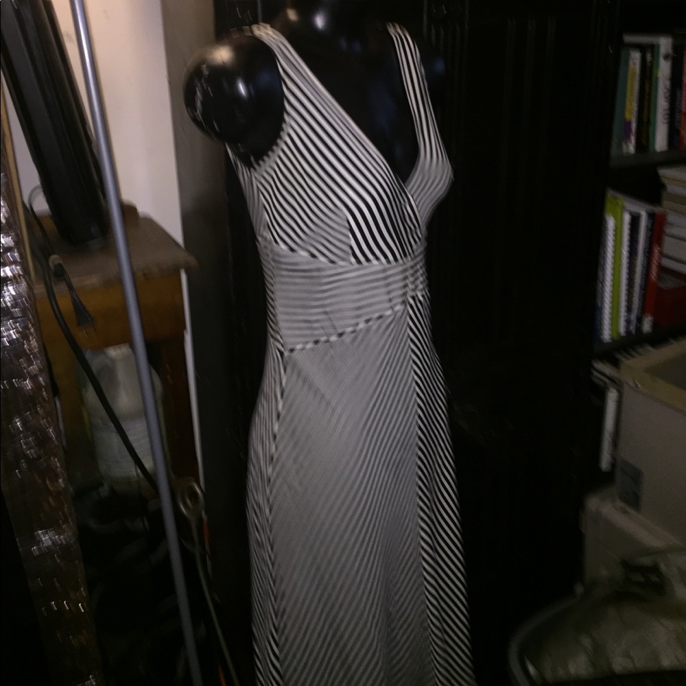 Spiegal black and white striped dress