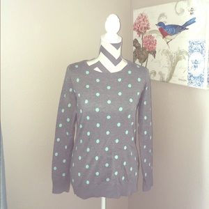 Grey & Tiffany Blue Polka Dot Sweater