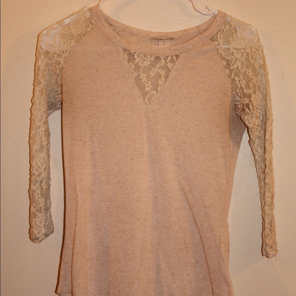 Lace Sleeve Baseball Shirt