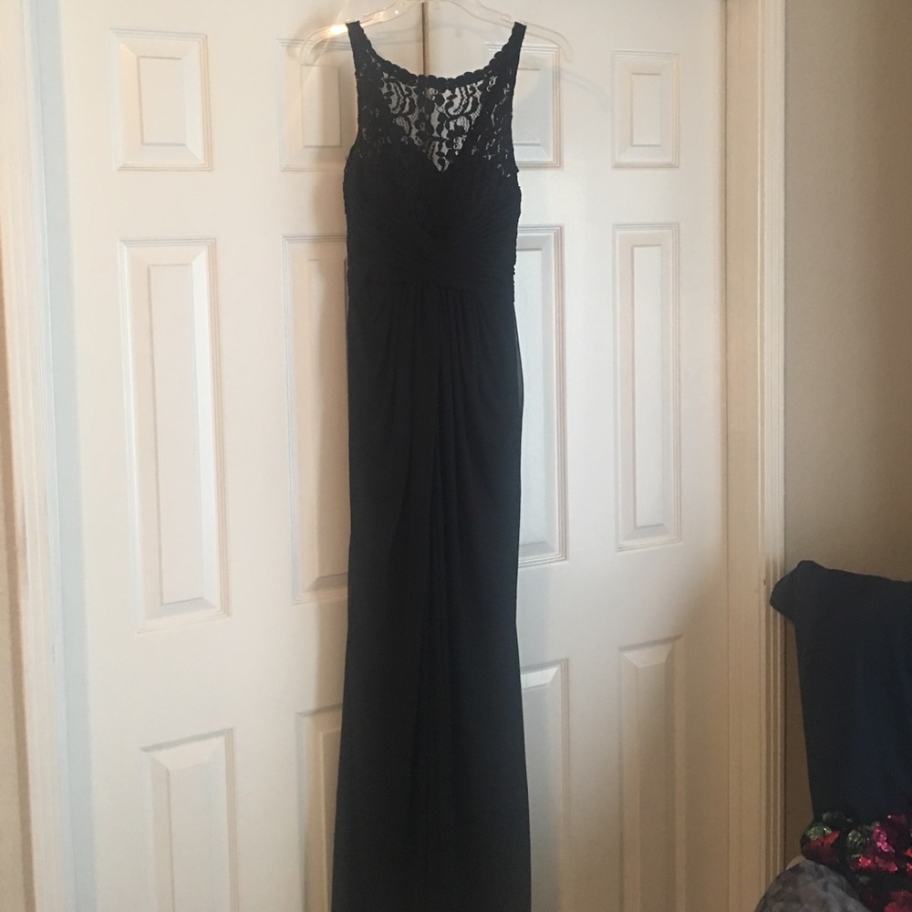 Long black bridesmaid dress