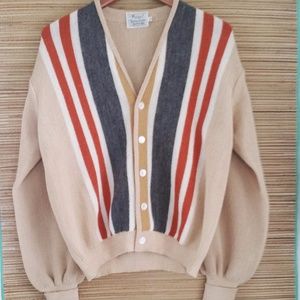 Vintage 1960's Striped Rockabilly Cardigan Sweater