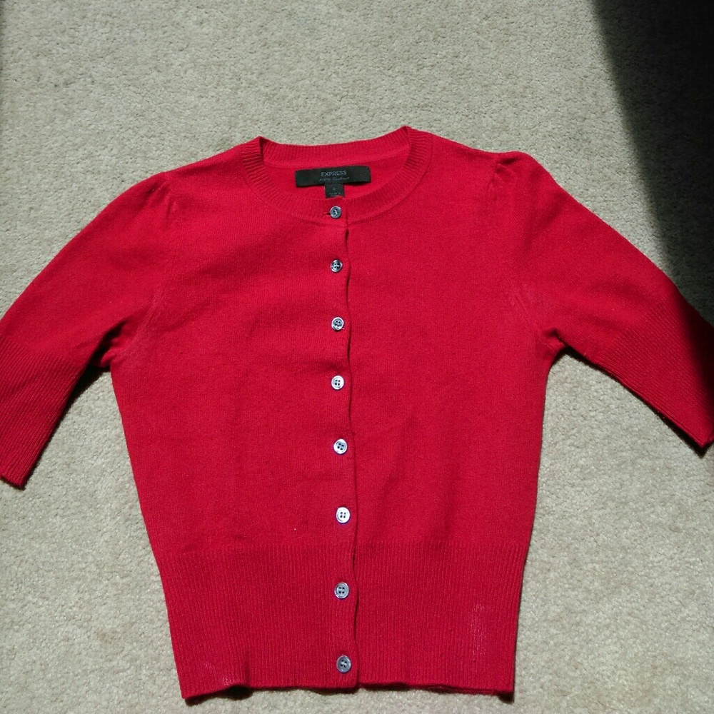 Apple red cashmere cardigan