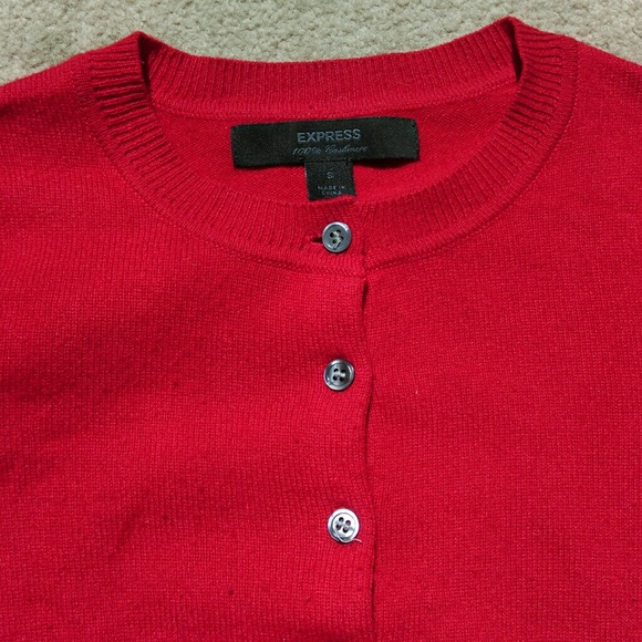 Apple red cashmere cardigan - Picture 2 of 3