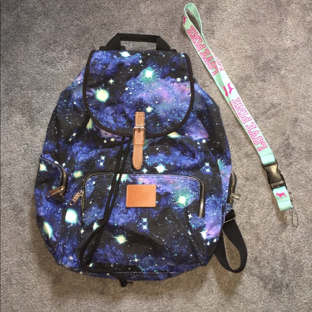 NWOT PINK Victoria's Secret galaxy backpack! 🌌
