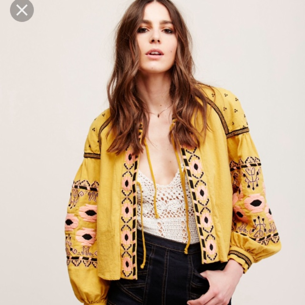 ISO Free People Embroidered Swingy Jacket