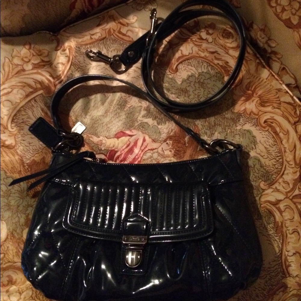 Coach Liquid Gloss Navy Purse/Shoulder bag