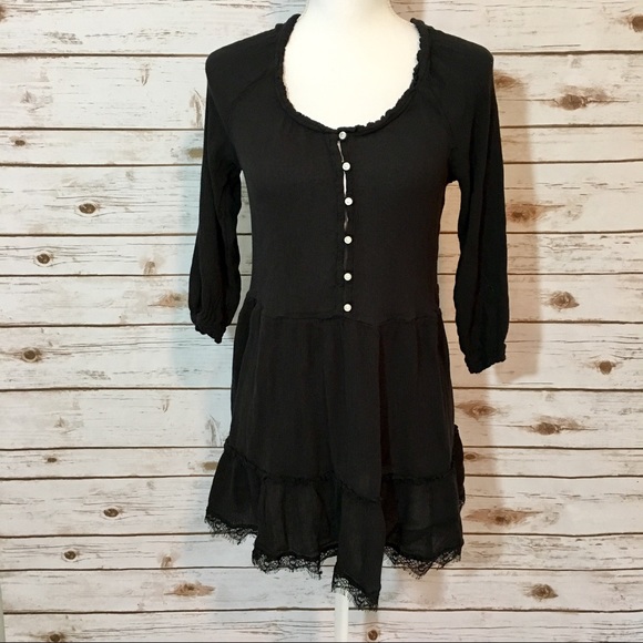 Aerie Dainty Sheer Night Dress Nightie w/ Lace - Picture 2 of 4