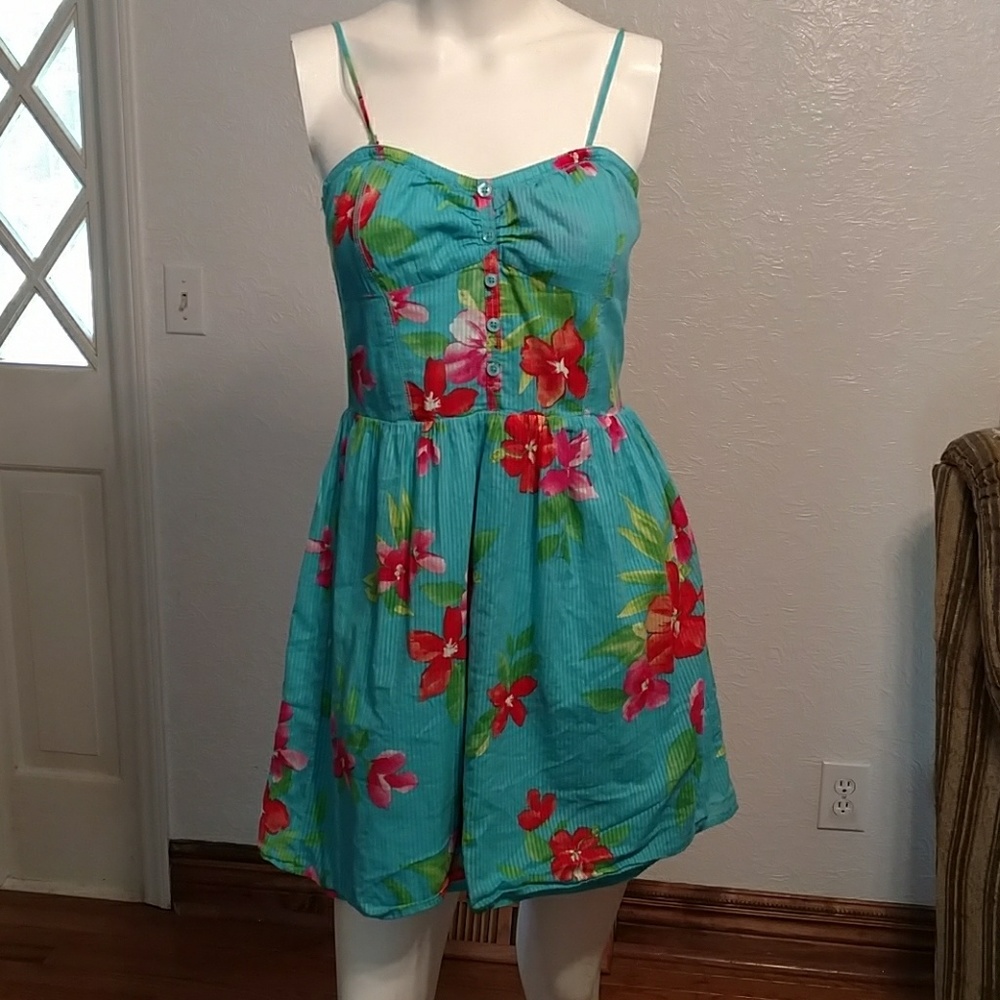 SOLD...Aropostle blue flower dress