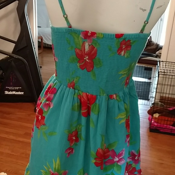 SOLD...Aropostle blue flower dress - Picture 2 of 3