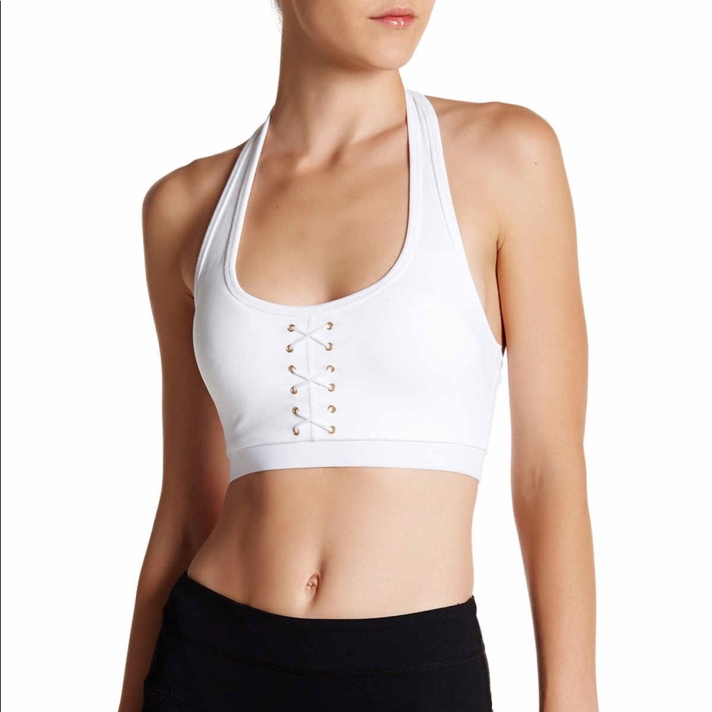 NWOT White Halter Sports Bra