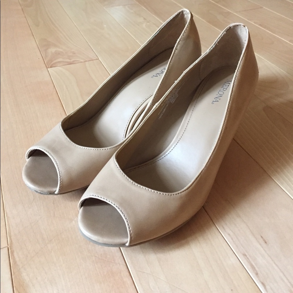 ☀️Nude Peep Toe Wedges