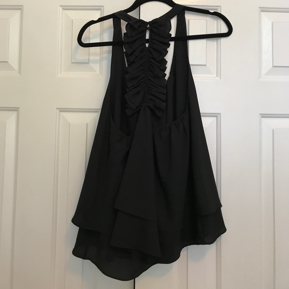Black Ruffle Blouse