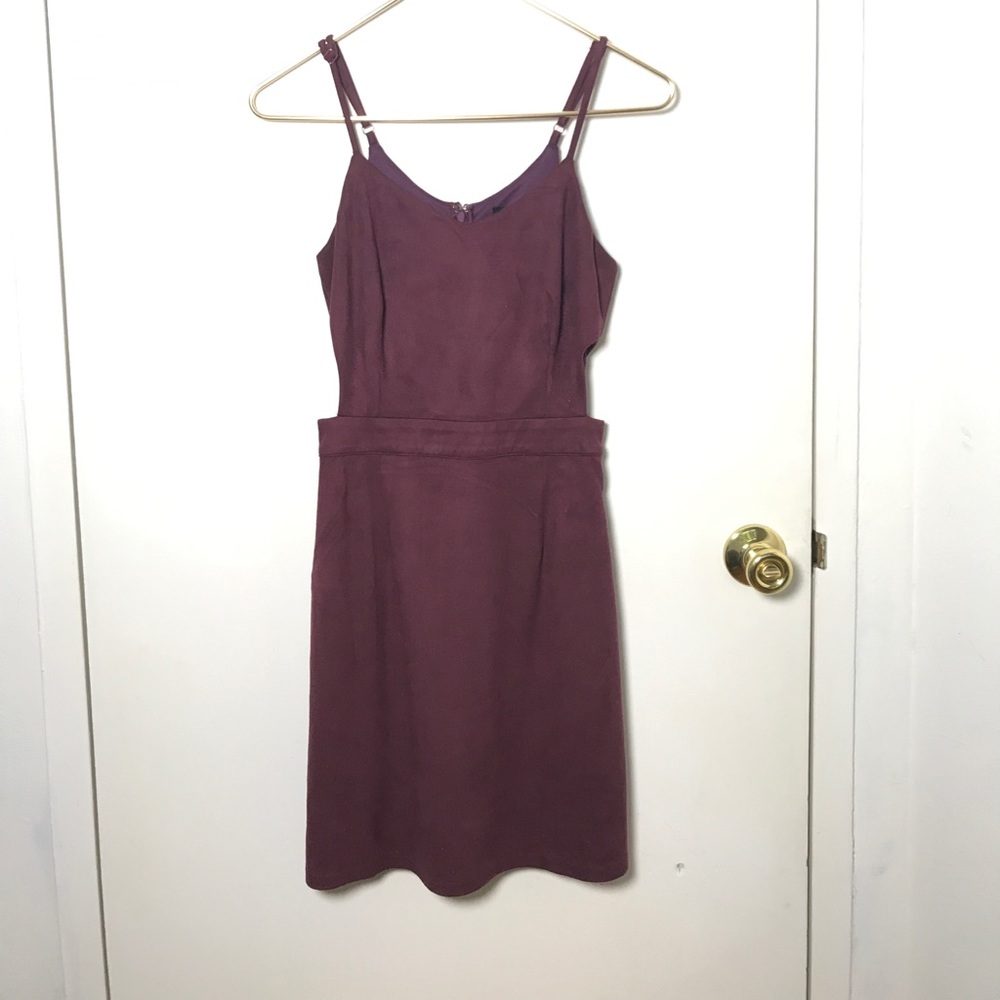 Faux suede maroon dress with cutouts
