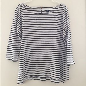 Striped boat neck shirt