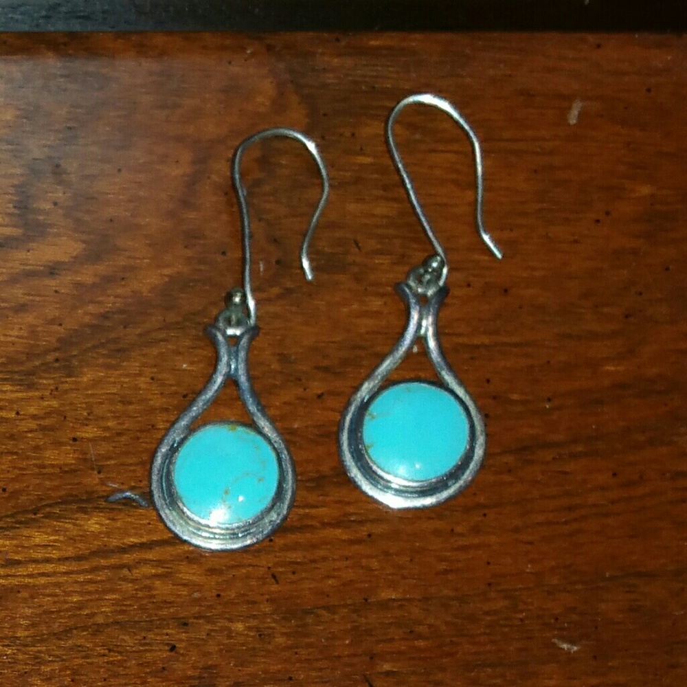 Pretty Sterling Silver and Turquoise Earrings