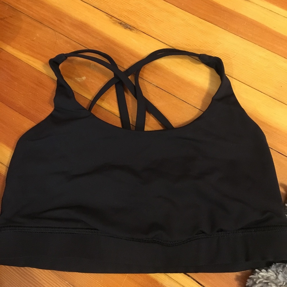 Black lulu sports bra
