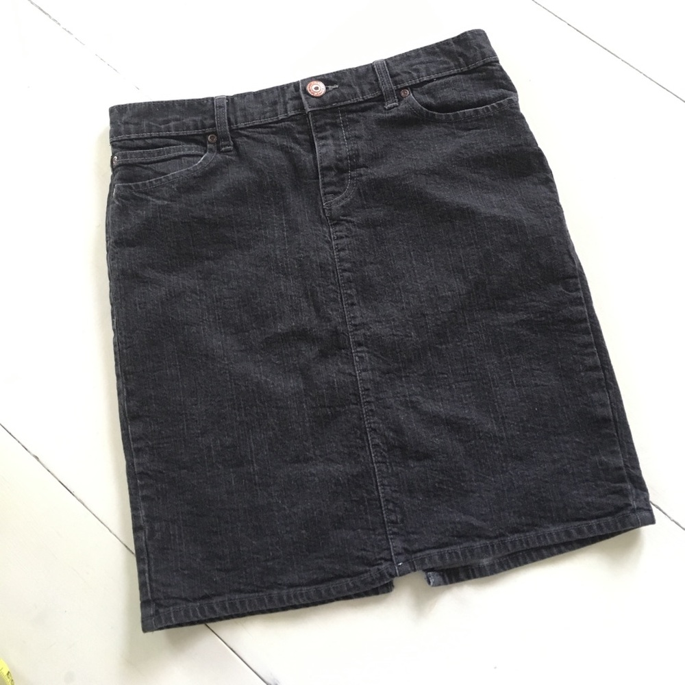 Black Jean Pencil Skirt