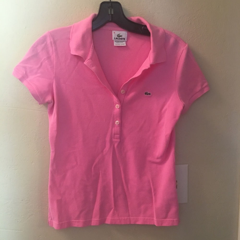 Pink Lacoste polo size 38