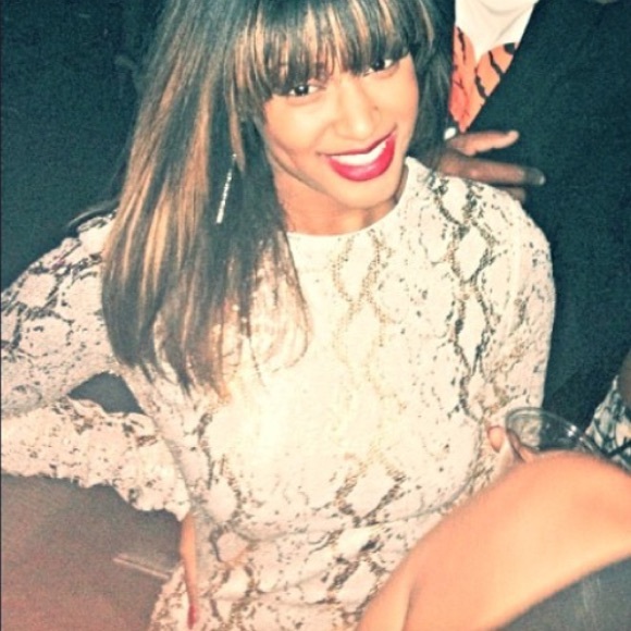 White & Gold Snake print cocktail dress - Picture 2 of 2