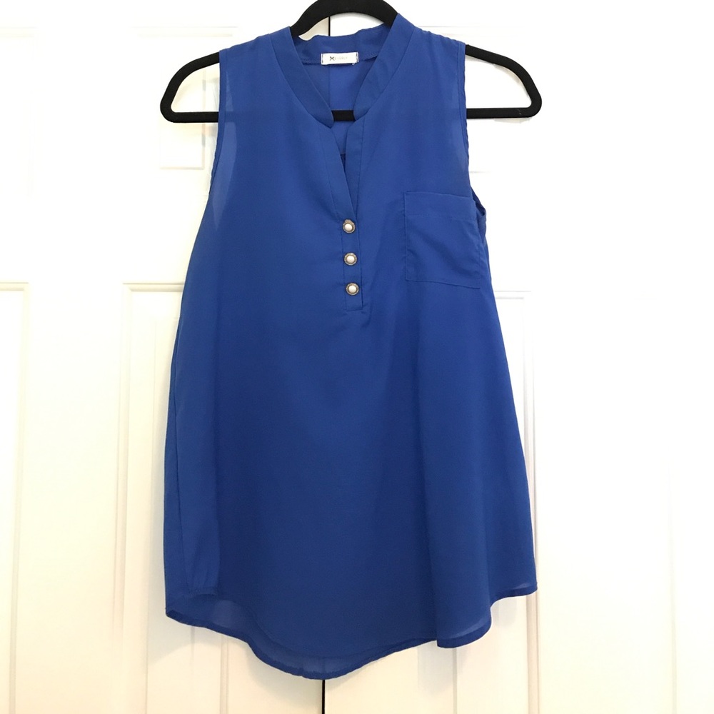 Blue Flowy Top