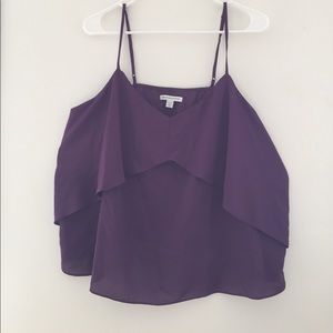 Plum semi-sheer tank with adjustable straps