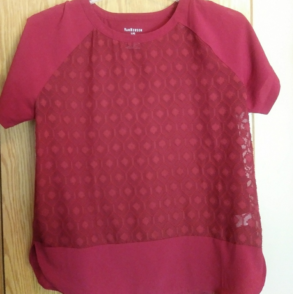 Van Heusen Large Short Sleeve Red Top