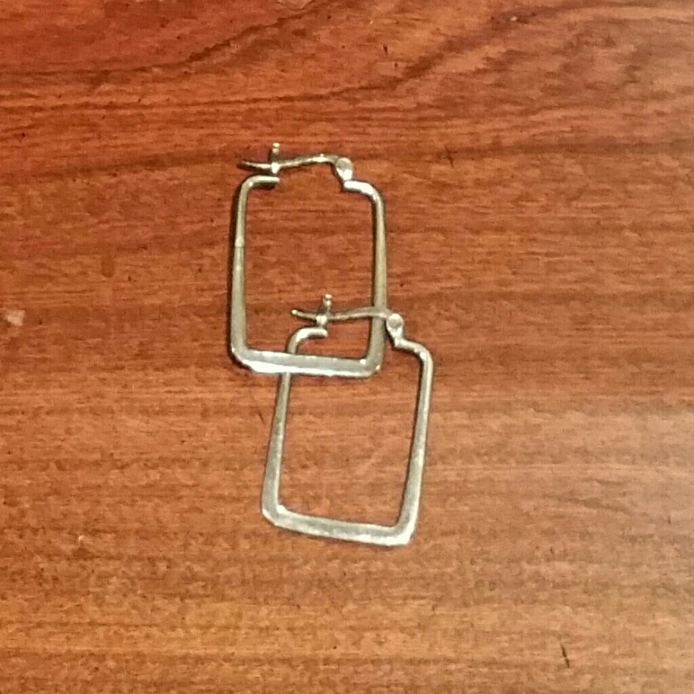 Rectangular Sterling Silver Earrings