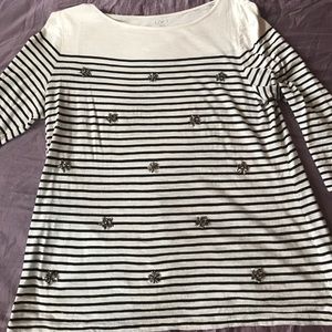 XL Loft Stripped Quarter Sleeve