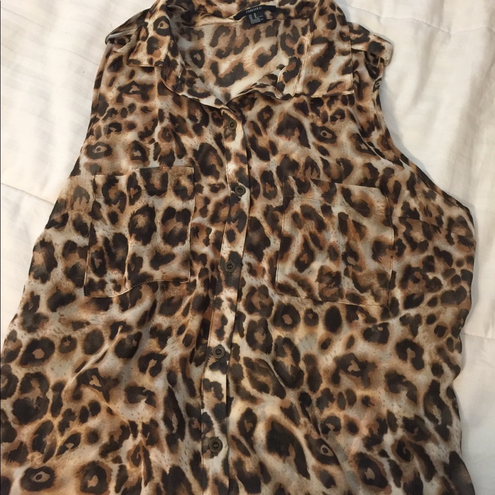 Cheetah print blouse