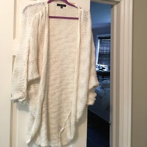 Oversized white knit sweater