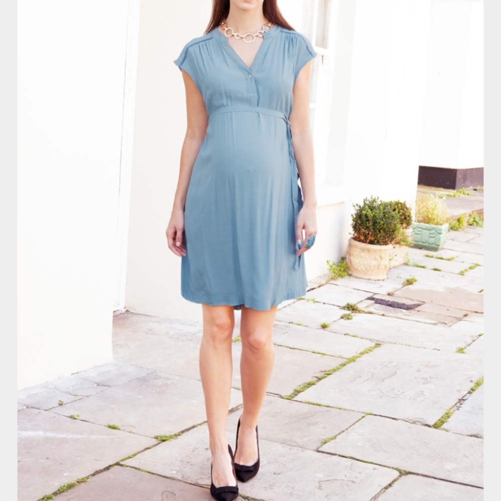 Blue maternity dress