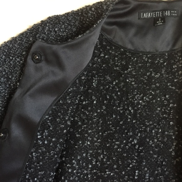 ❌SOLD❌ Lafayette 148 Boucle Gray Jacket Topper - Picture 4 of 7