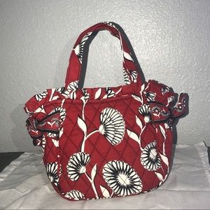 Red, black, and white Vera Bradley mini purse