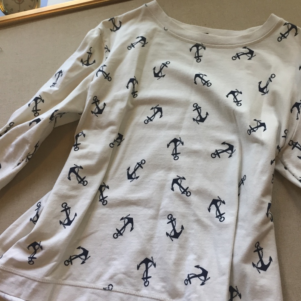 Nautical print sweater with long sleeves