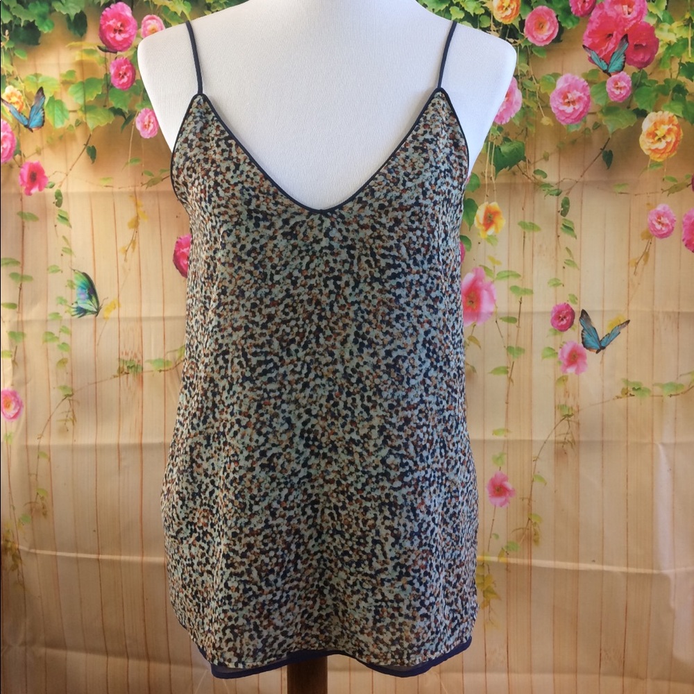 Zara blue multicolored dotted tank top